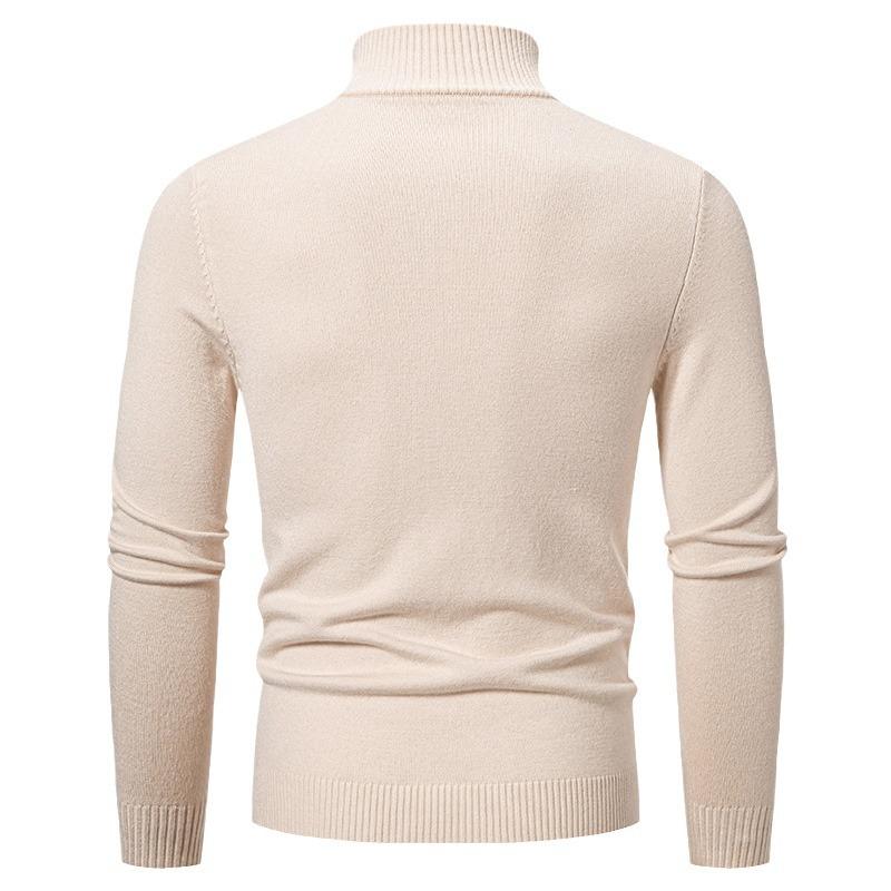 Men’s Plus Size Fleece Lined Half Zip Mock Neck Knit Sweater
