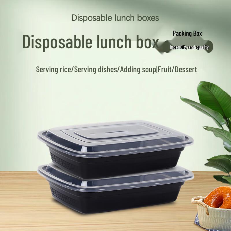 Ronghe 1000ml Square Microwavable Disposable Takeout Boxes