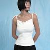 Women's summer new solid color suspender tied knot slim sexy slanted shoulder body vest women's wholesale