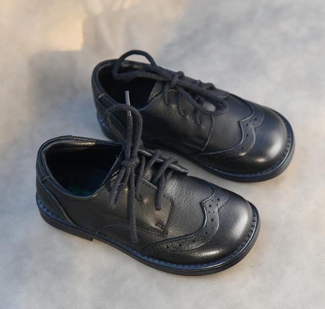 Echte Leder Kinderschuhe 2026 Frühling Sommer Herbst Kinderschuhe Jungen Mädchen Britischer Stil Klassischer Komfort Schwarze Lederschuhe