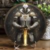Metal Wall Decor Warrior Round Art for Home Bar Kitchen Office Gift
