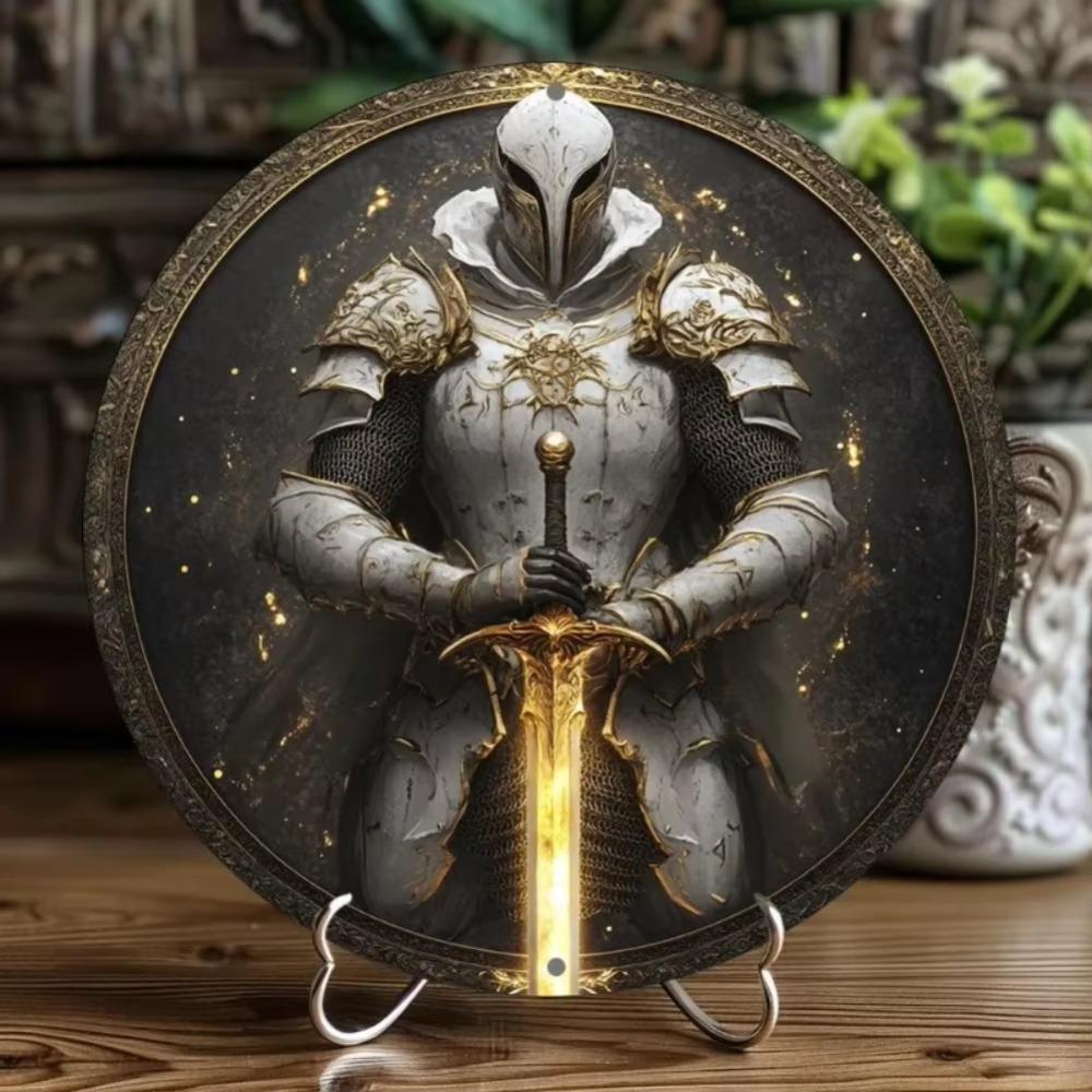 Metal Wall Decor Warrior Round Art for Home Bar Kitchen Office Gift