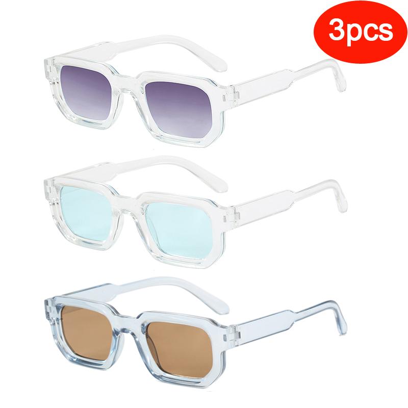 Fashionable Protective Glasses Square Sunglasses for Men ladies UV400 Shades Vintage Blue Tea Punk Fashion Sun Glasses
