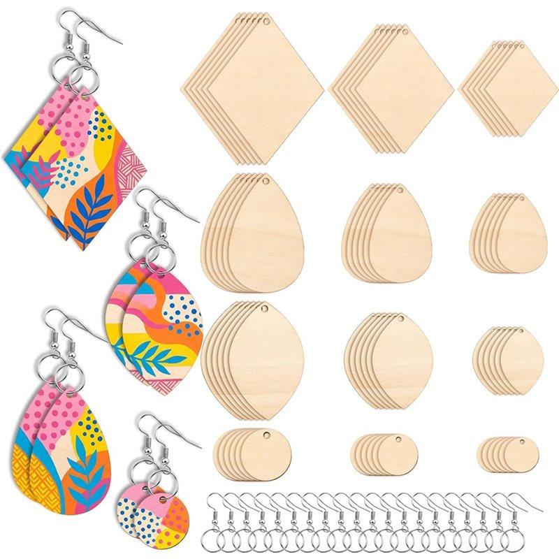 

Jewelry DIY Making 180PCS Unfinished Wooden Earring Round Disc With Holes For Crafts, Small Disc For Decoration