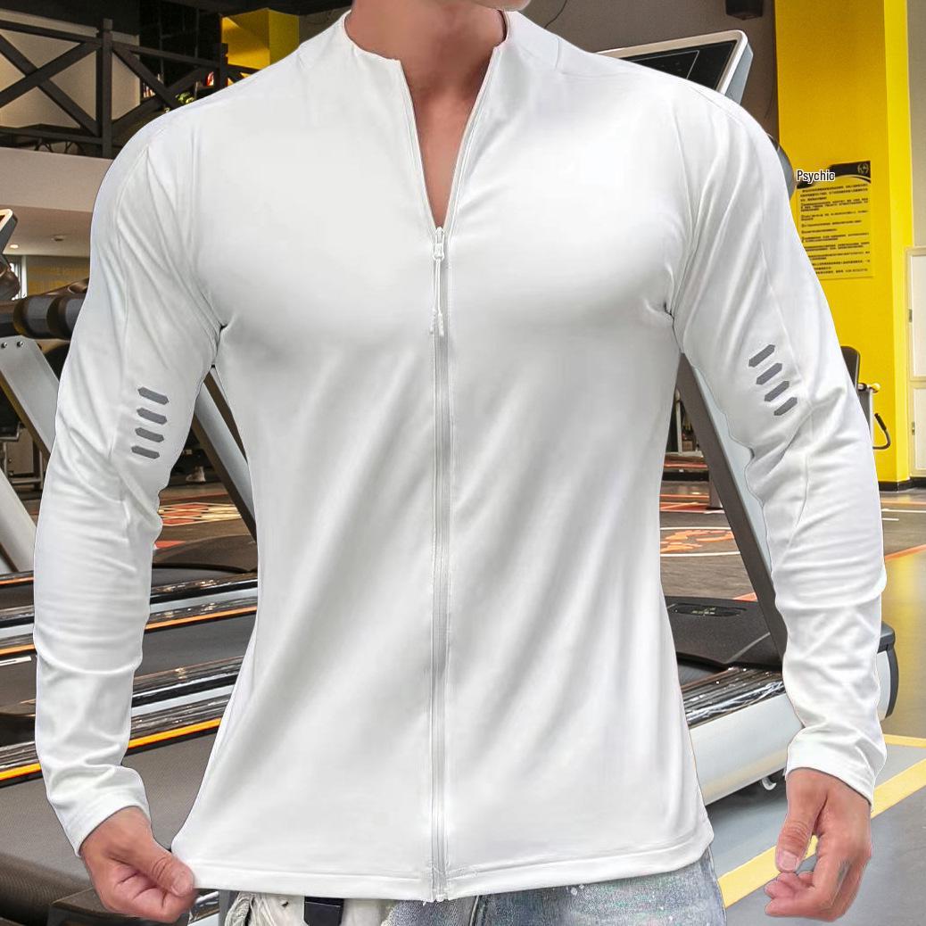 

Men s Loose Fit Basketball Training Zipper Shirt - Short & Long Sleeve Options XXXL білий