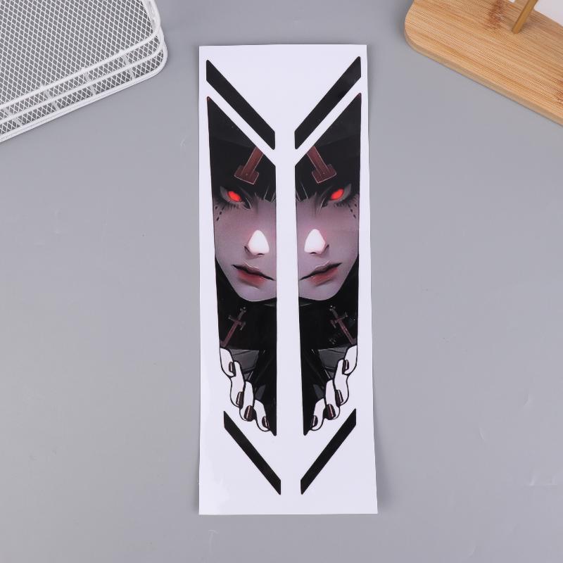 1Pair Waterproof Bike Front Suspension Fork Decals Peeking Eyes Bicycle Front Fork Stickers For Mountain Bike Off Road Bike