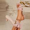 Y2k Sandals For Womens Heel Sandals Stiletto Low Heels Slip Slides Sandal Square Open Toe Dress Shoes For Women Party Work