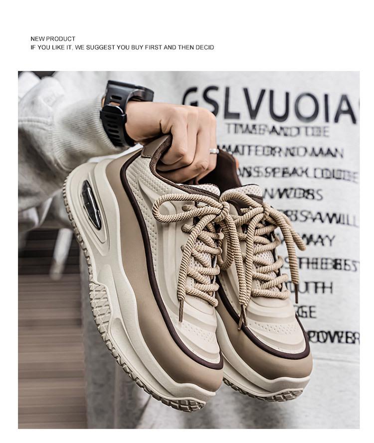 2025 Men's Trendy Breathable Casual Dad Shoes - Spring Thick-Soled Sports Style