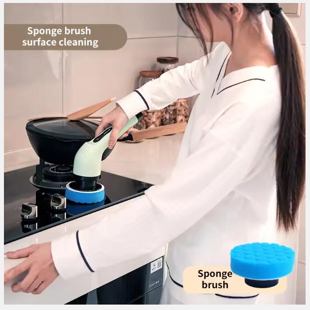 2025 9-in-1 Electric Cleaning Brush Electric Spin Cleaning Scrubber Electric Cleaning Tools Parlour Kitchen Bathroom Cleaning Gadgets