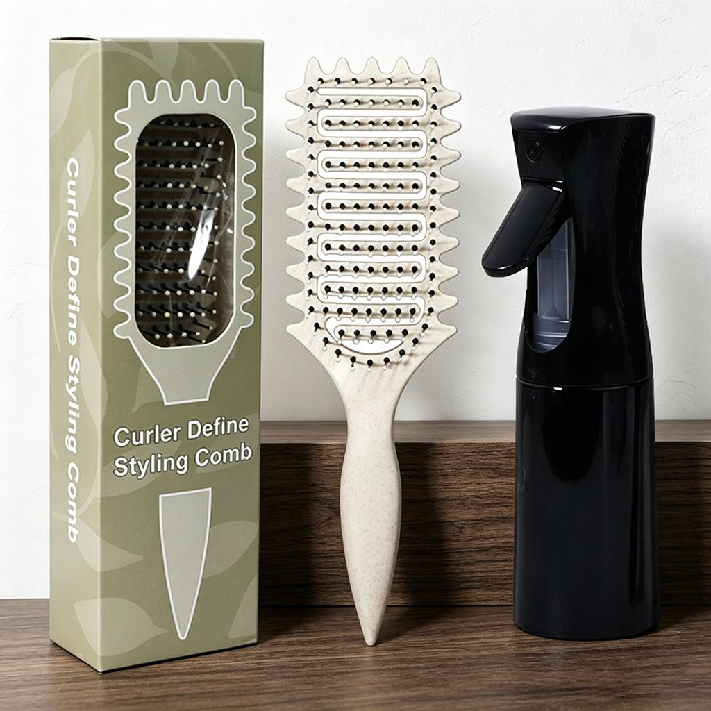 2 Pieces/set of Modeling Tool Set, with Spray Bottle and Hollow Comb, To Gently Comb Hair, Suitable for Home and Hair Salon Use