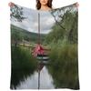 Mirror Dinghy in the lake with a reflection Throw Blanket Luxury Thicken Luxury Brand Furrys Beautifuls Blankets