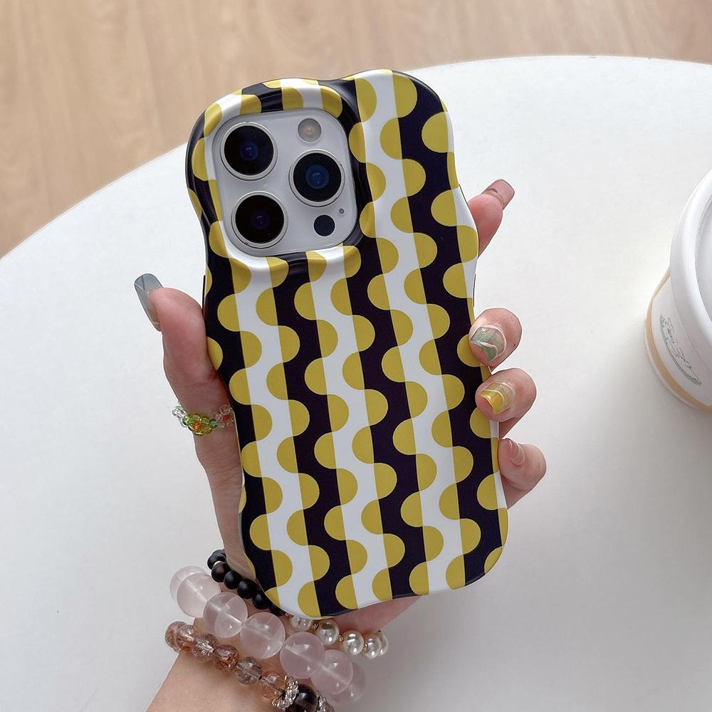 

Fashion 2 in 1 Wave Puzzle Color Phone Case for iPhone 13 14 15 16 17 Pro Max Wave Edges Comfortable Touch Hard Slim Back Cover iPhone Air