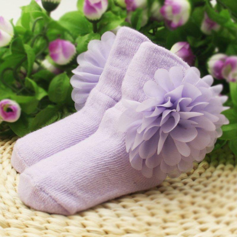 Children Girls Cotton Socks Flowers Anti Slip Ankle Socks Baby Shoes Boot