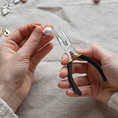 BOOSDEN Long Nose Pliers, All-Purpose Long Nose Pliers, Tapered with Spring and Hole, 5-Piece Set, Precision Pliers, 127mm, Electrician's Tool (5-Piec