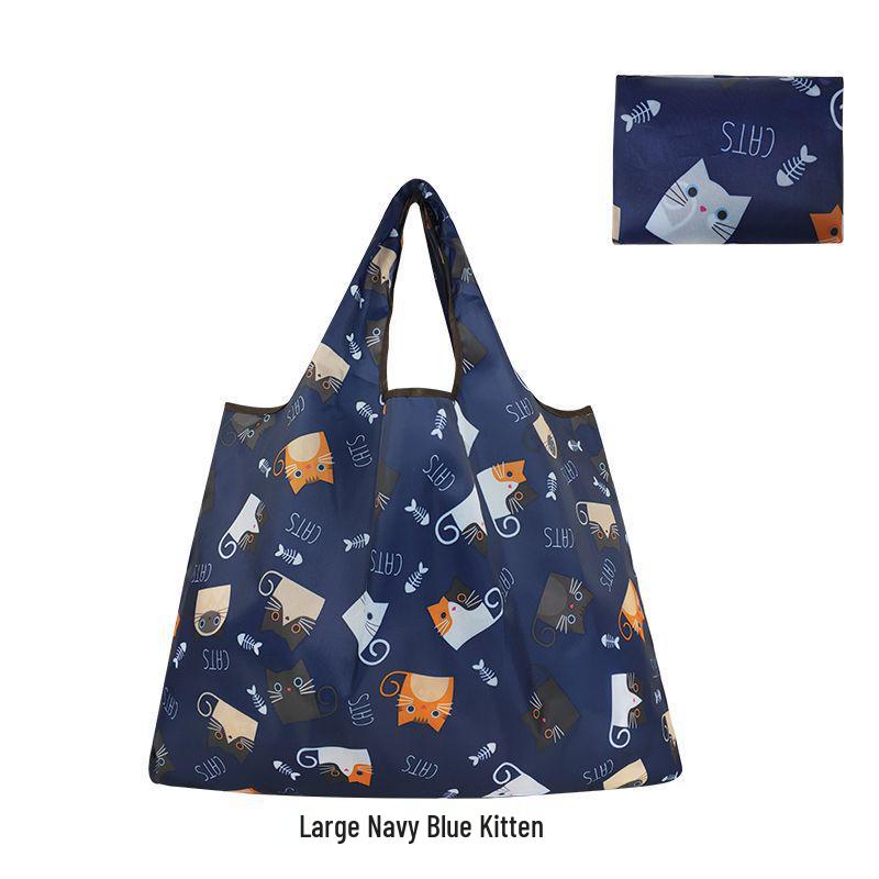 Women's Eco-Friendly Cute Cartoon Waterproof Shopping Bag - Lightweight and Foldable with Large Capacity