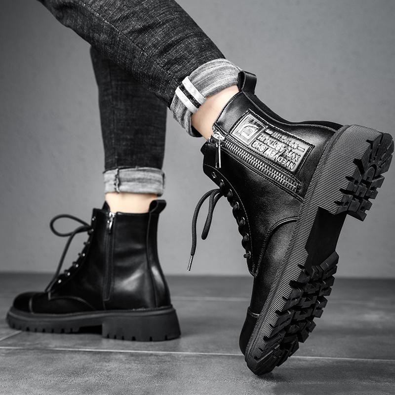 Fashion Luxury Brand Fashion Motorcycle Boots New Arrival Leather Winter Boots Men S Boots 2024 Male Comfortable High Top Walking Shoe