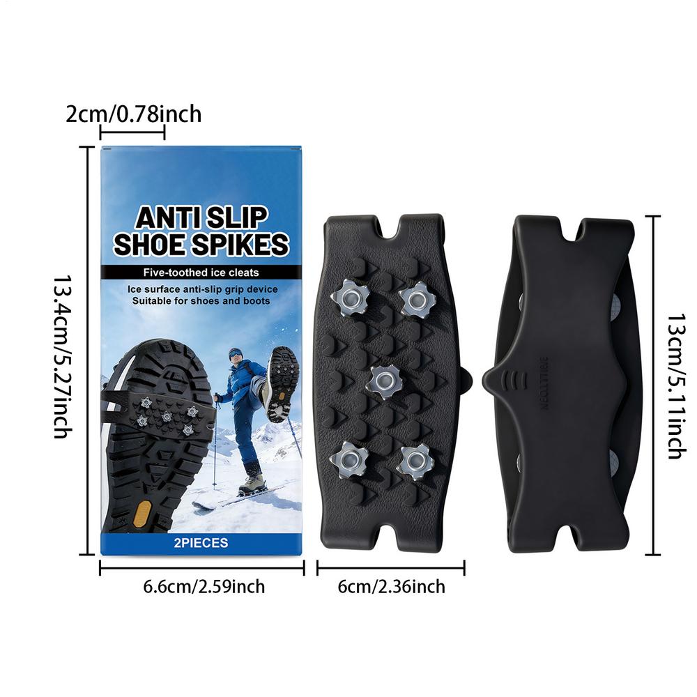 

Ice Cleats Anti-Slip Crampons Traction Cleats Ice Spikes For Shoes For Winter Hiking Climbing Fishing Trekking Outdoor Adventure чорний