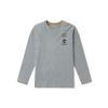 Timberland Logo Printed Crew Neck Long Sleeve T-Shirt Men Tops Medium-Heather-Gray A62J1-052