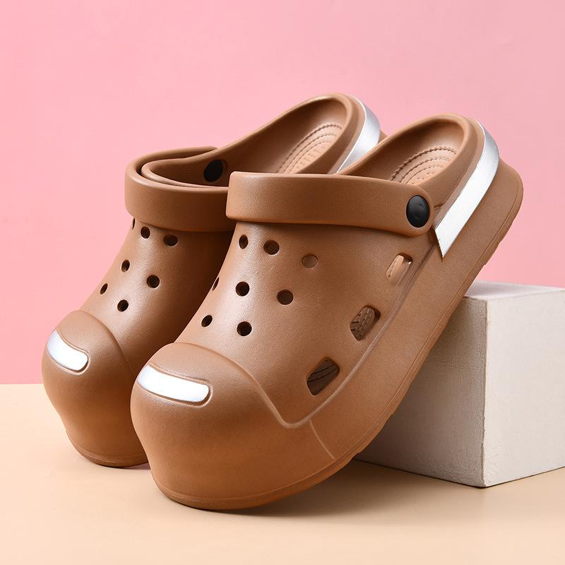 Hole shoes women's summer wear high-end thick-soled breathable sandals EVA non-slip and deodorant couples beach sandals