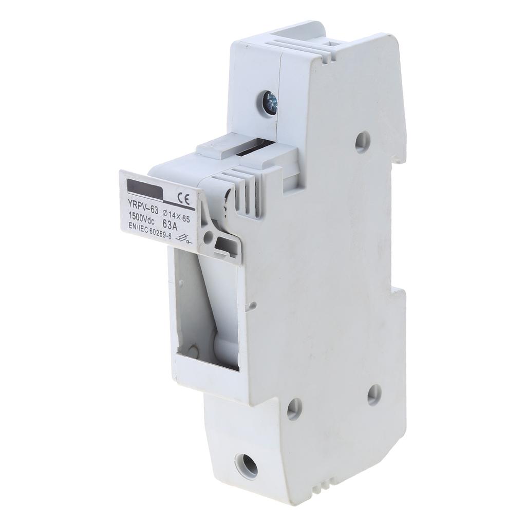 DIN Rail Mounted Fuse Holder 1000 VDC 14x51mm PV DC Fuse Solar Fuse Base for Photovoltaic System Protection Protector