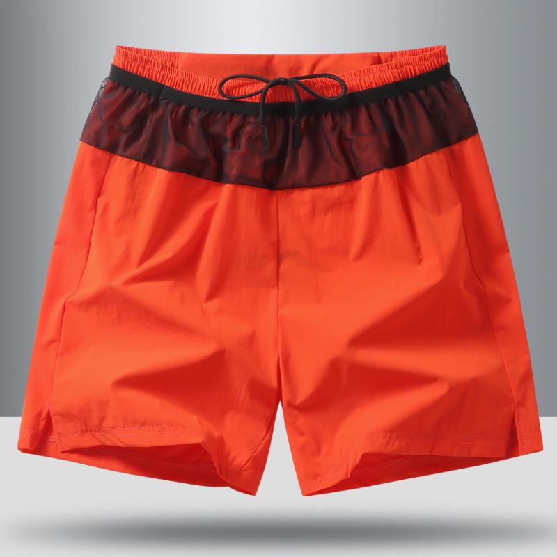 Summer Ice Silk Shorts for Men's Outdoor Sports, Loose and Casual, Thin, Quick Drying, Breathable Beach Pants, Couple Running Shorts