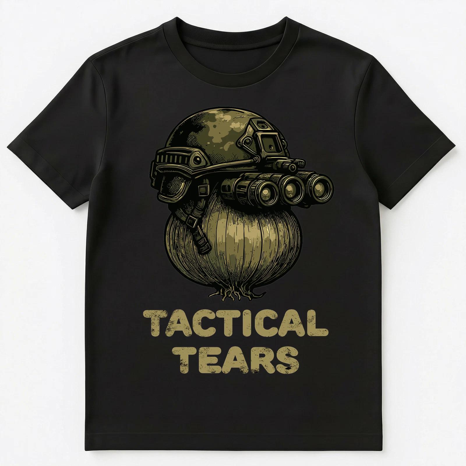 

Tactical Onion Tears Design With Military Helmet Humor Unisex T-Shirt 2XL