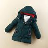 Boys Winter Thickened Warm Coat Middle and Large Children Hooded Zipper Jacket
