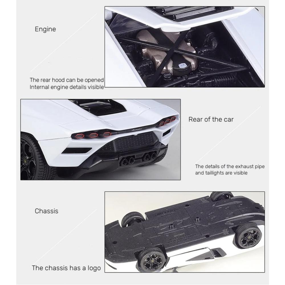 Welly 1/24 Lamborghini Countach LPI800-4 Alloy Miniature Car Diecast Metal Scale Car Model Collection Childrens Toy Vehicle Gift