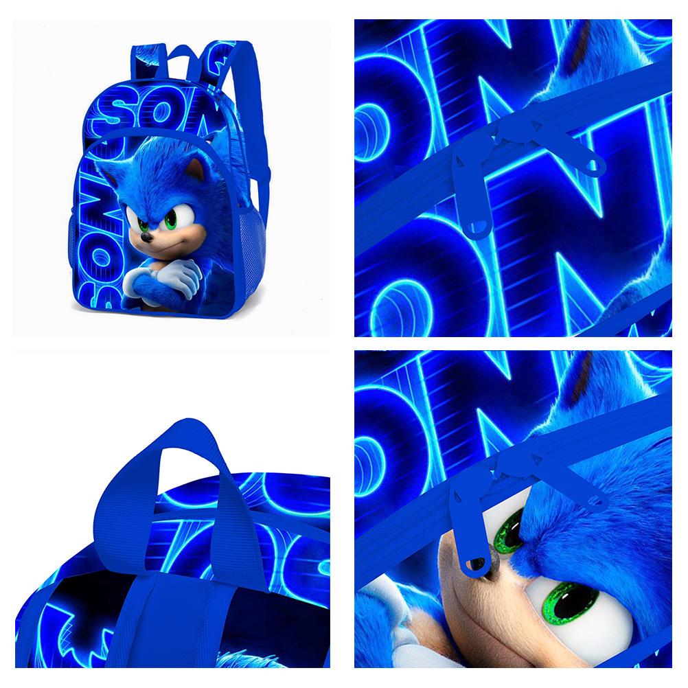 Set 3 Pezzi Zaini per Bambini Leggero Stampa 3D Alla Moda Spazio Sufficiente Zaino Anime Tessuto Oxford a Trama Piana 600D per Gite Giornaliere
