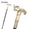 Copper Rhinoceros Head Fashion Walking Stick Decorative Stick Cospaly Vintage Party Fashionable Walking Cane Crosier 91cm