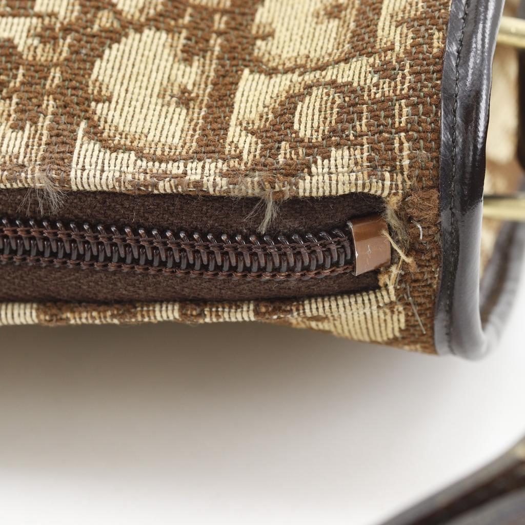 Dior Trotter Shoulder Bag CD logo vintage Brown canvas Women Used