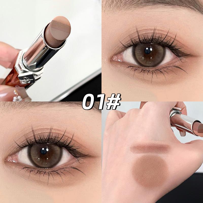 Three Color Eyeshadow Stick Matte Pearl Glitter Long Lasting Waterproof Twist Up Portable Travel Friendly Daily Eye Makeup