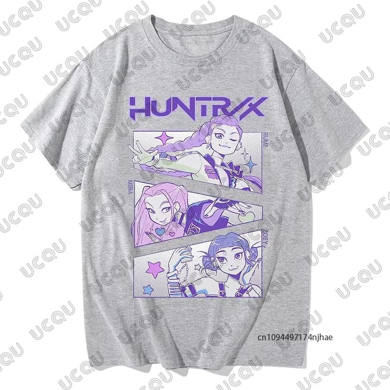 Chasseurs de démons KPop Huntrix Impression graphique Coton Hommes Femmes T-shirt Été Manches courtes T-shirts Décontracté Sport Enfants Hauts