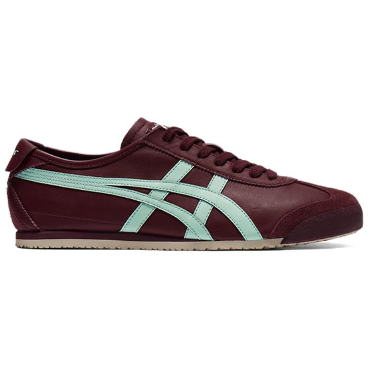 ONITSUKA TIGER Mexico 66 Comfortable Versatile Shock Absorbing Durable Low Top Casual Shoes Unisex Sneaker Deep-Red Blue 1183C102-500