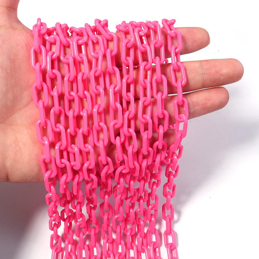 10pcs 50cm Colorful Acrylic Link Chains Extension Chains For Jewelry Making DIY Necklace Bracelet Keychain Bag Chain Accessories