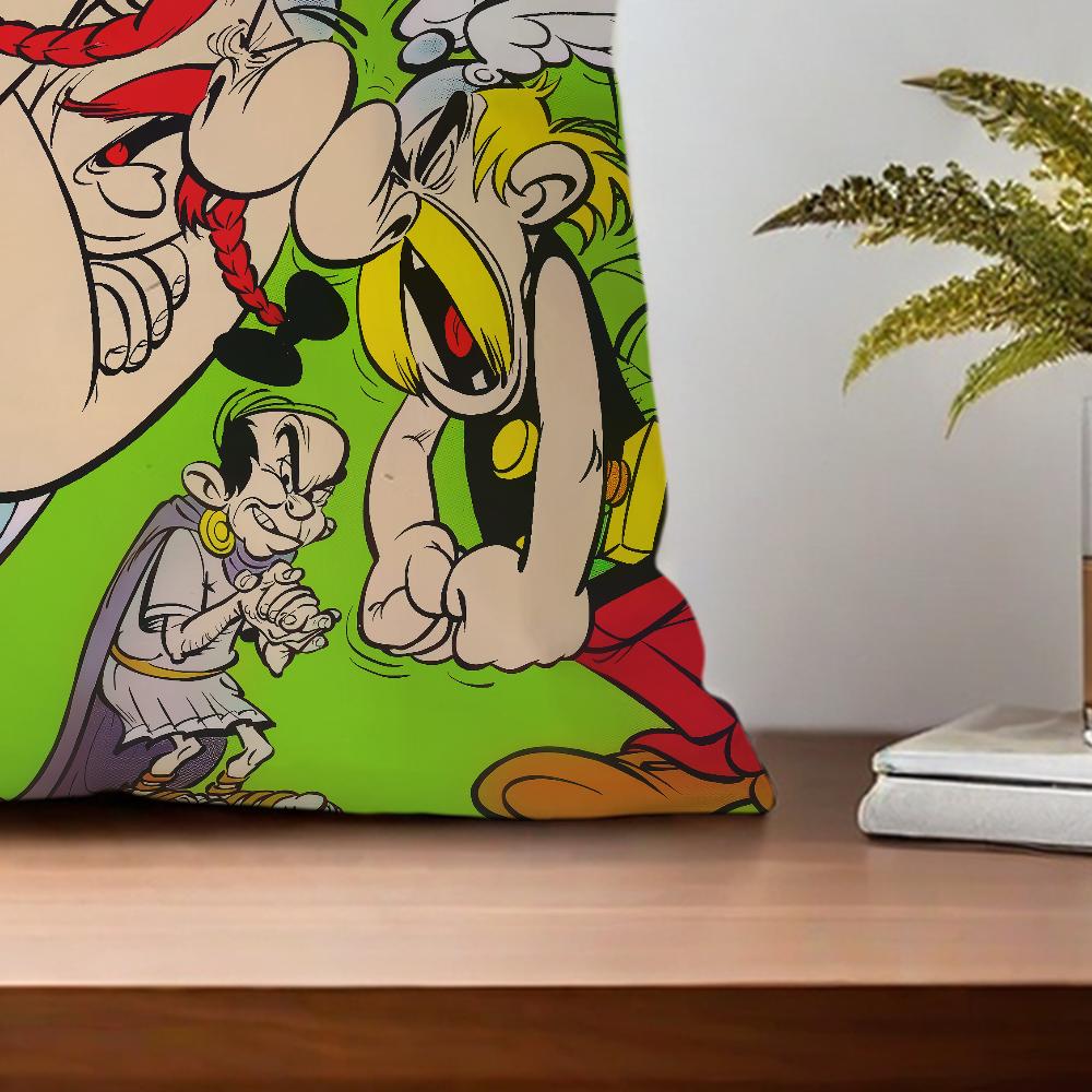 Cartoon A-Asterix And O-Obelix Adventure Comic For Bedroom Car Coffee Shop Room Soft and Living Room Sofa Decorative Pillow Case