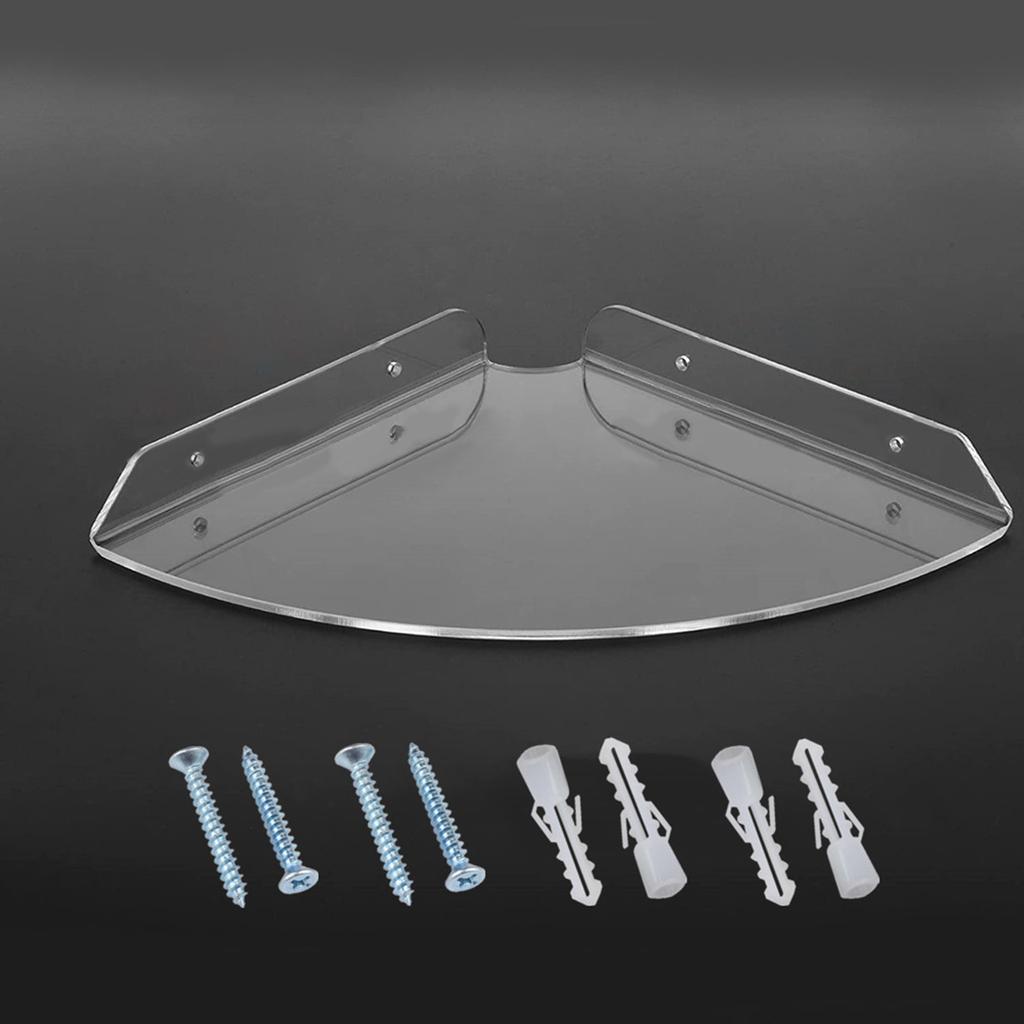 Bathroom Corner Shelf Clear Shower Rack Corner Punching Shower Organiser Acrylic Shower Shelves Wall Mounted Bath Shelf