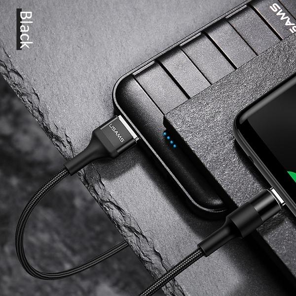 Usams Kabel Pleciony U5 2A Usb-C Czarny/Black 1,2M Sj221Tc01 (Us-Sj221)