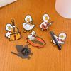 Cute Musician Duck Enamel Brooch Creative Cartoon Violin Piano Baton Guitar Animals Lapel Pins Backpack Jewelry Gifts For Kids