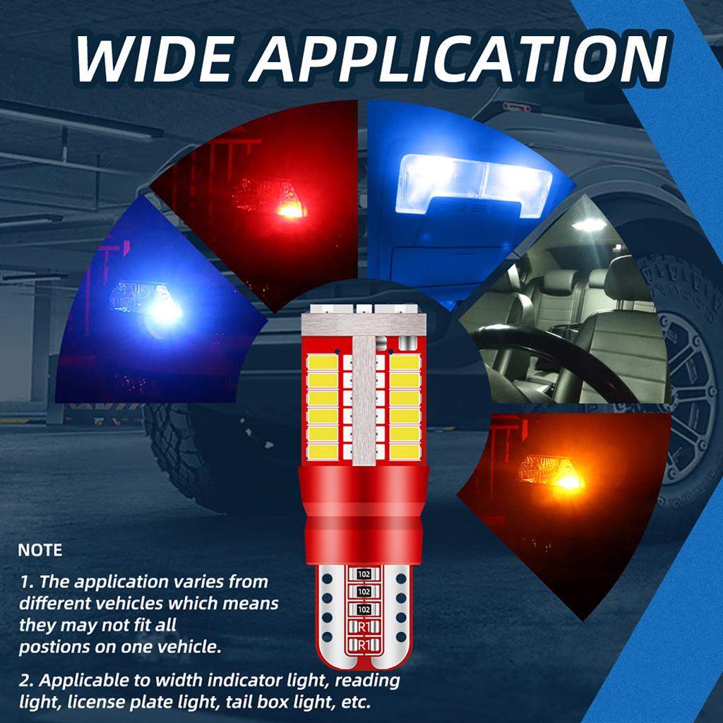 50/100PCS T10 W5W LED Bulbs 194 Car Interior Light Super Bright Day Running Light Canbus 12V License Plate Lamp 57SMD 3014