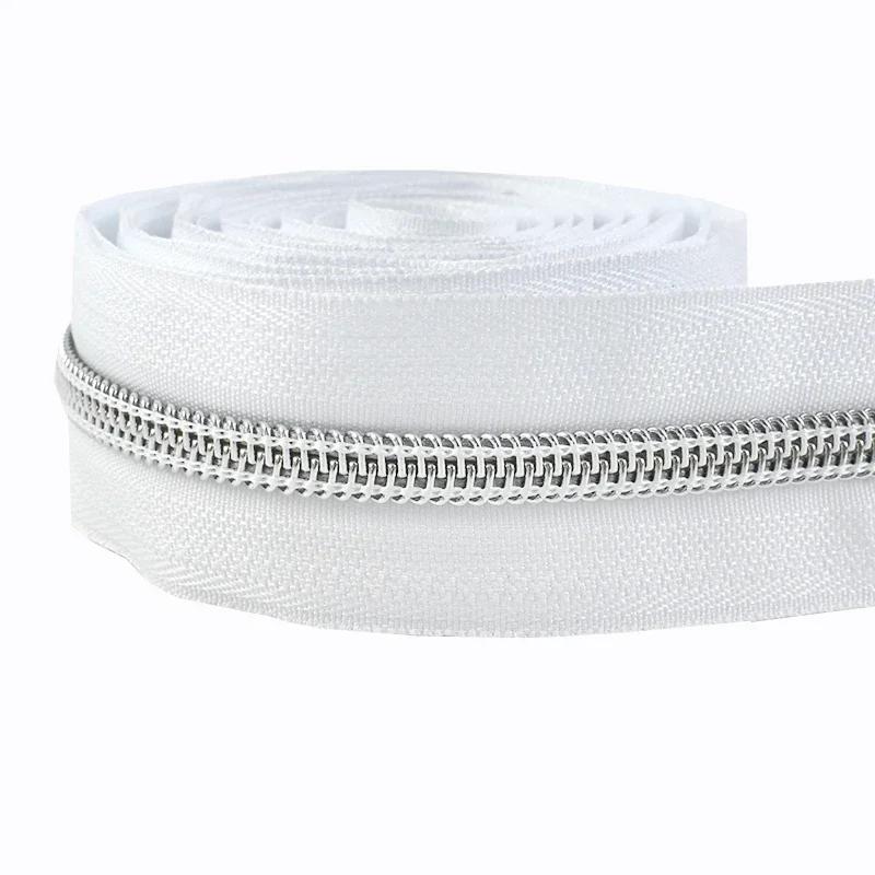 3/5/10/20M 3# 5# Nylon Zipper Tapes Plastic Zip Rolls By The Meter Bag Clothes Sewing Zippers Decorative Zips Repair Accessories