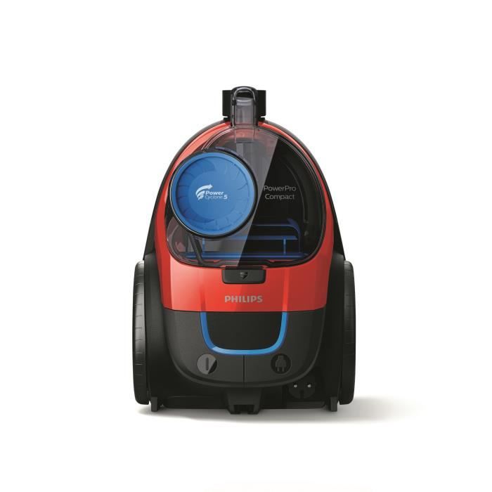 PHILIPS FC9330/09 Aspirateur Traîneau Sans Sac PowerPro Compact - 900W - 76 dB - Filtre Anti-allergie -Rouge