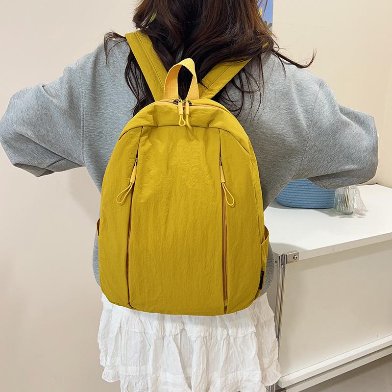 Schoolbag Large Capacity Commuter Simple Schoolbag 1011 New Versatile Casual Fashion Backpack Niche Design Solid Color Backpack