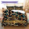 Name Custom Cow Leopard Pattern Pattern Bedding Set Quilt Cover Pillowcase Home Decor Gift (1 * Duvet Cover + 2 * Pillowcase, Without Core)