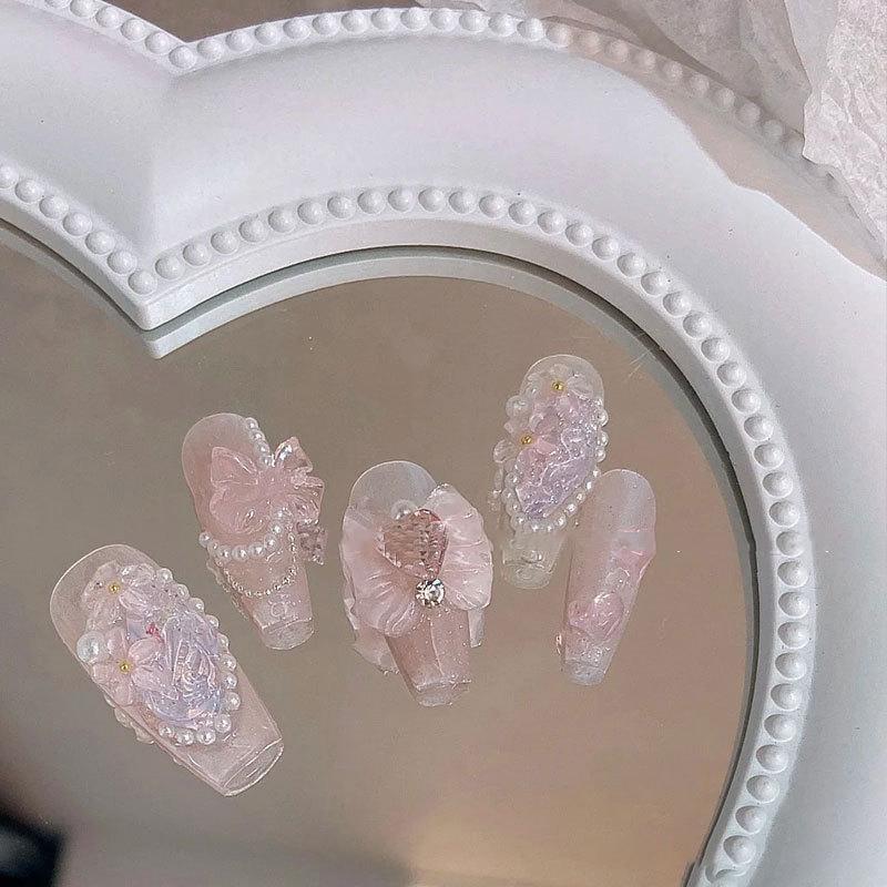 50Pcs Ice Transparent French Ribbons Colorful Resin Bowknot Charm Bowtie Jewelry Nail Art Decorations Manicure Tools Accessories