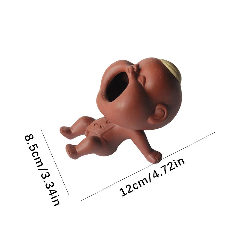 Cute Purple Sand Urine Boy Tea Pet Household Can Raise Tea Table Ornaments Fun Peeing Doll Tea Toy Set Accessories