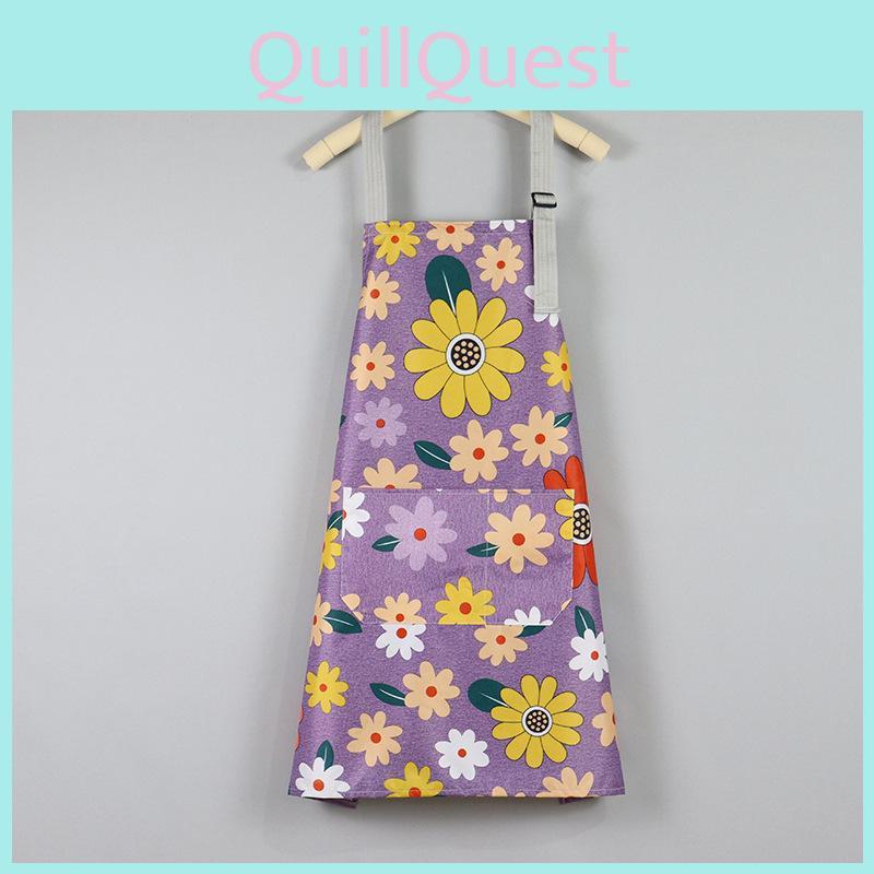 Floral Apron Fashionable Home Kitchen Plus Sized Waterproof Breathable Durable