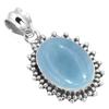 925 Sterling Silver Pendant Women Gemstone Handmade Jewelry Friendship Day Gift Amazonite Angelite Blue Opal Botswana Agate Mohave Azurite Chrysocolla