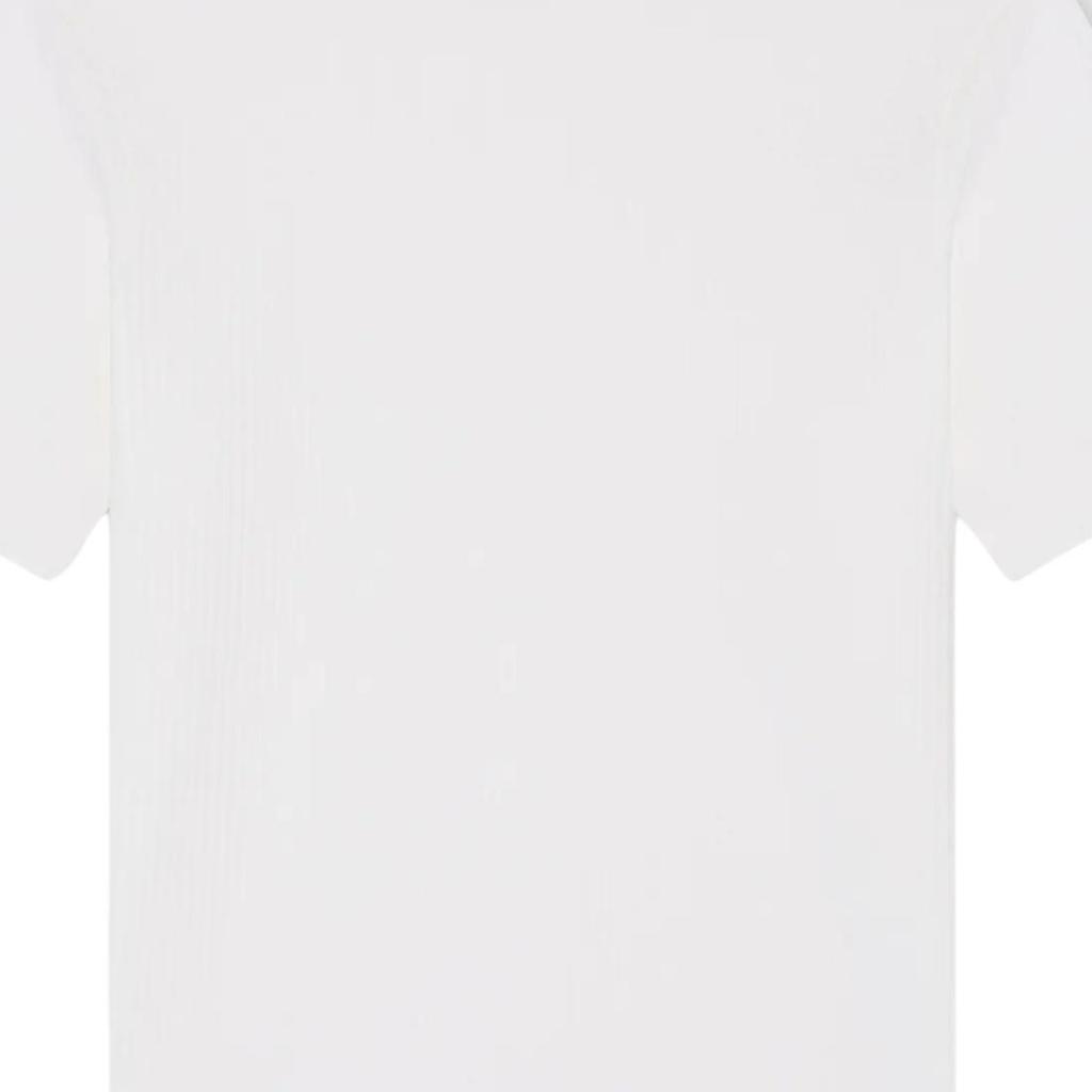Emporio Armani Cotton Loose Fit Short Sleeve Round Neck Solid Color Jacquard T-Shirt Men T-Shirts White EM003011-AF10762-F0135
