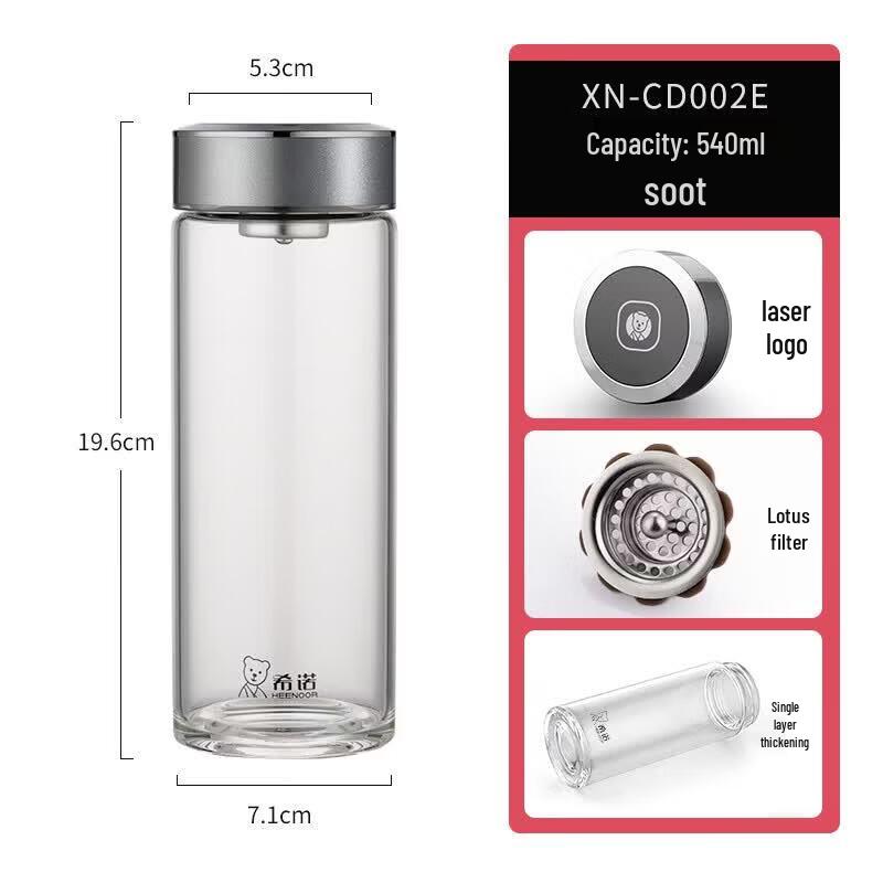 HEENOOR 2026 Large Capacity Borosilicate Glass Tea & Water Bottle